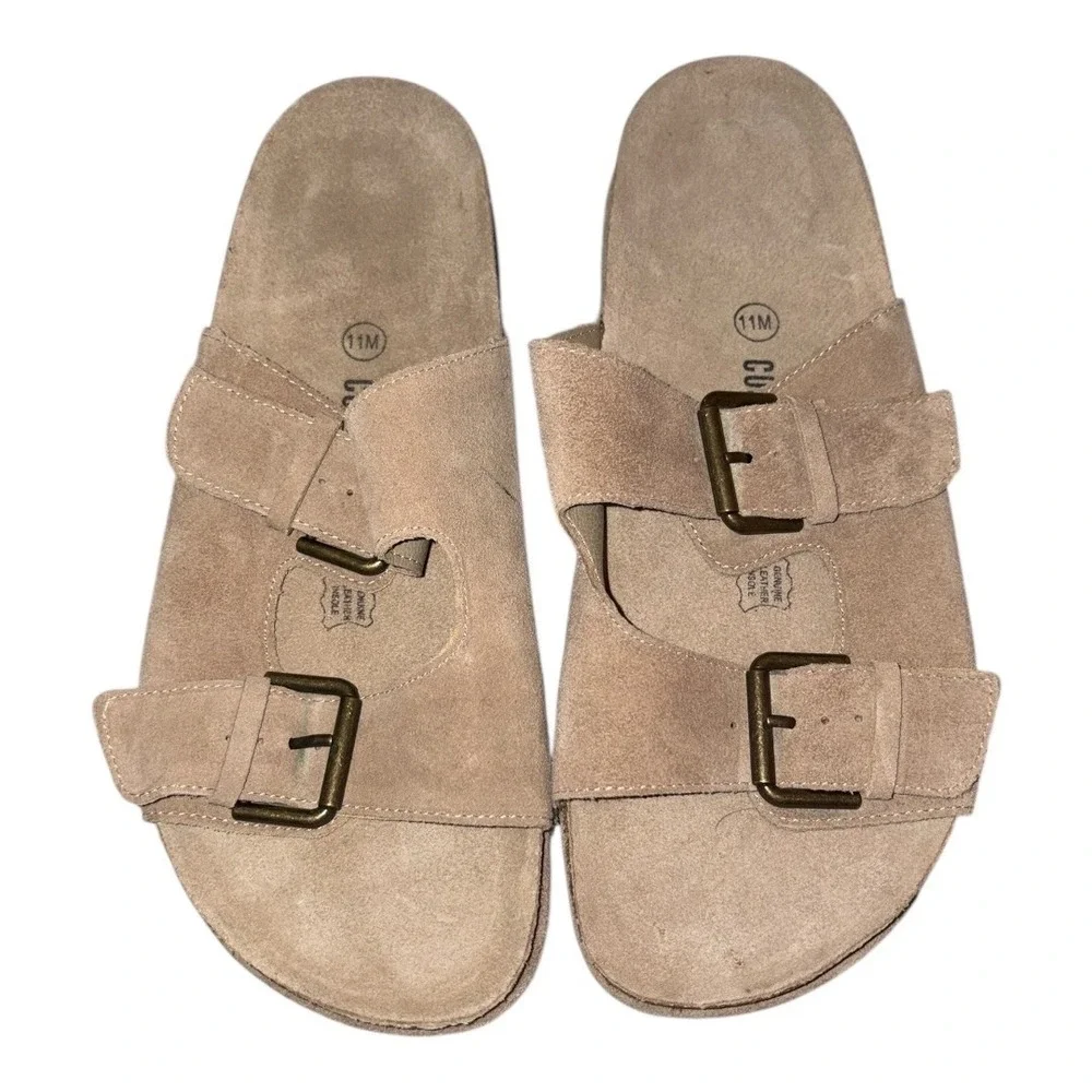 Cushionaire Guru Platform Sandals in Suede sz‎ 11 Tan